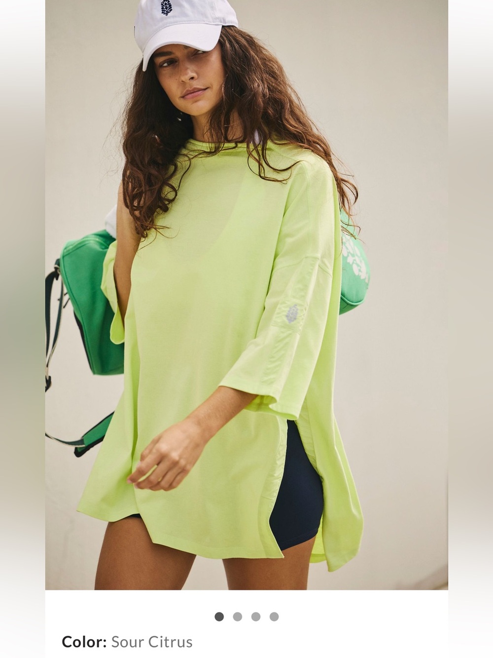 FP Movement by Free People Throw Over Tunic in Sour Citrus
